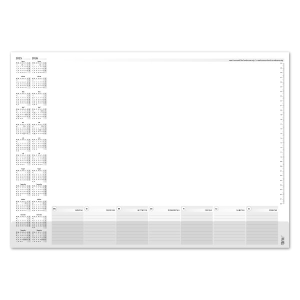 Schreibtischunterlage mit Kantenschutz und 2 Jahres-Kalender 2025-2026 I DIN A2 I 40 Blatt I aus Papier zum Abreißen I Kalendarium I Organizer I tr297