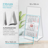 Timr Tischkalender 2026 klein zum Aufstellen - 3 Monatskalender mit Schieber - Kalender für Tisch Büro - Motiv Kontinente I tr359