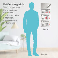 Timr 3-Monatskalender 2026 Bilder - Wandkalender 3 Monate mit Schieber zum Aufhängen - Bildkalender 6 Motive zum wechseln - 81 cm - mehrsprachig D GB F E - tr336