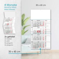 Timr 4-Monatskalender Streifenkalender 2027 - Wandkalender 4 Monate mit Schieber - 60 cm Viermonatskalender zum eintragen I Motiv Sonnenuntergang I tr434