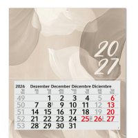Timr 4-Monatskalender 2027 - Wandkalender 4 Monate mit Schieber - 90 cm Viermonatskalender mehrsprachig D/GB/F/ES I Motiv Beige I tr431
