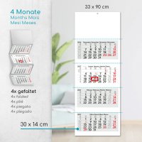 Timr 4-Monatskalender 2027 - Wandkalender 4 Monate mit Schieber - 90 cm Viermonatskalender mehrsprachig D/GB/F/ES I Motiv Beige I tr431
