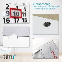 Timr 4-Monatskalender 2027 - Wandkalender 4 Monate mit Schieber - 90 cm Viermonatskalender mehrsprachig D/GB/F/ES I Motiv Beige I tr431