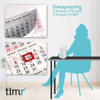 Timr Tischkalender 2026 klein zum Aufstellen - 3 Monatskalender mit Schieber - Kalender für Tisch Büro - Motiv Karibik I tr358