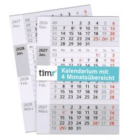 Timr 4 Monate Ersatz Kalendarium 2027 und 2028 magnetisch I Für Tischkalender aus Edelstahl in gebürsteter Optik Geschenkidee für Freunde Familie I tr233