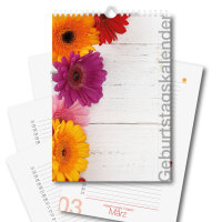 Geburtstagskalender mit Spiralbindung | DIN A5 | jahresunabhängig I Dauerkalender für die ganze Familie | dv_610