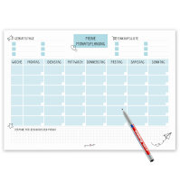 Monatsplaner | dv_527 bunt | A4 Block | Wochenplaner | Tagesplan | Organizer | Geschenk | Planung | Überblick (Whiteboard magnetisch blau)