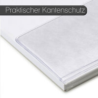 younikat Schreibtischunterlage Blanko mit Schutzleiste I DIN A2 I 40 Blatt I aus Papier zum beschreiben unbedruckt I für Notizen im Büro mit Kantenschutz I dv520