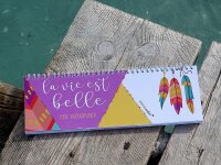 Tischkalender Wochenplaner Jahresunabhängig im Boho Style I 10,5 x 29,7 cm bunt I ohne Datum I 1 Woche 2 Seiten I dv227