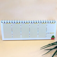Tischkalender Wochenplaner Jahresunabhängig im Boho Style I 10,5 x 29,7 cm bunt I ohne Datum I 1 Woche 2 Seiten I dv227