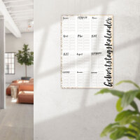 XL Geburtstagskalender A2 jahresunabhängig immerwährend I Wandkalender Plakat Poster I Motiv Typo Grafik Beige I dv538