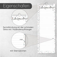 Geburtstagskalender Konfetti-Motiv I Spiralbindung 105 x 297 mm I jahresunabhängig I Dauerkalender für Frauen, WG, Büro die ganze Familie I dv_665