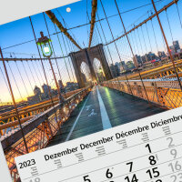 4-Monatskalender 2024 New York I Wandkalender 4 Monate I 33 x 90 cm I mehrsprachig I mit Schieber Mehrblatt-Kalender I tr_187