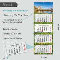 4-Monatskalender 2024 Bergsee I Wandkalender 4 Monate I...
