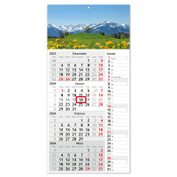 4-Monatskalender 2024 Alpen mit Streifenkalender 4 Monate...