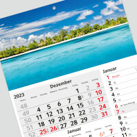 4-Monatskalender 2024 Karibik mit Streifenkalender 4 Monate Übersicht I 30 x 60 cm I Wandkalender I Jahresplaner mit Schieber I tr_169