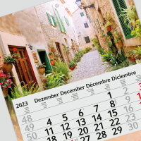 3-Monatskalender 2024 Mallorca I Wandkalender 3 Monate I 33 x 70 cm I mehrsprachig Jahresplaner mit Schieber I Mehrblatt-Kalender I tr_177