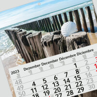 3-Monatskalender 2024 Nordsee I Wandkalender 3 Monate I 33 x 70 cm I mehrsprachig Jahresplaner mit Schieber I Mehrblatt-Kalender I tr_178